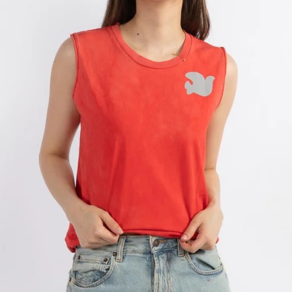 FREE CITY Vintage Cutoff Tank - Red - XL - Picture 1 of 6